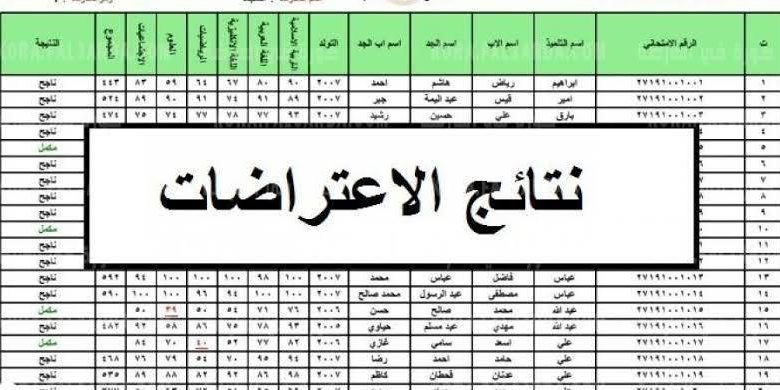 رابط نتائج اعتراضات الثالث المتوسط 2023