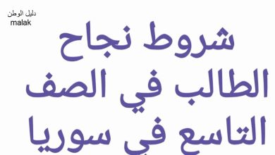 شروط النجاح في الصف التاسع سوريا 2023