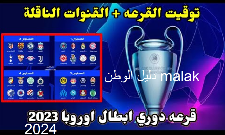 موعد قرعة دوري ابطال اوروبا 2024