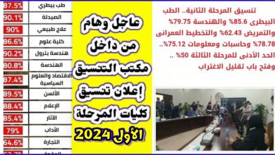 تنسيق الجامعات المرحلة الأولى 2023 علمي وأدبي