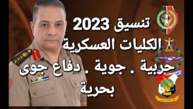 تنسيق الكليات الحربية 2023