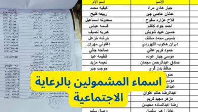 موقع مظلتي أسماء المشمولين في الرعاية الأجتماعية الدفعة الأخيرة